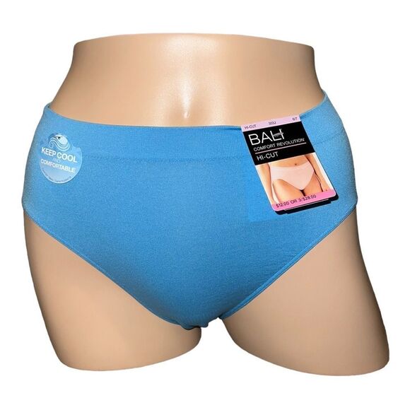 Bali Womens Comfort Revolution Hi-Cut Brief DF803J Raindrop Blue Size 6/7 NWT - Picture 2 of 8
